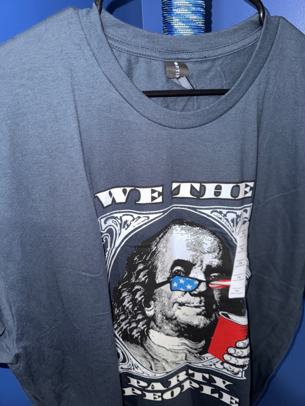 Dark Blue "We The Party People" Ben Franklin Graphic Shirt Size 2XL NWT - Picture 5 of 13